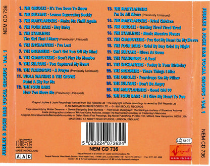 Various : Jubilee & Josie R&B Vocal Groups Volume One (CD, Comp)