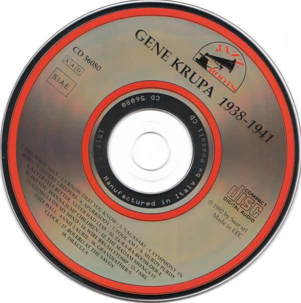 Gene Krupa And His Orchestra Featuring Leo Watson, Irene Daye, Anita O'Day : 1938 - 1941 "Drummin' Man" (CD, Comp)