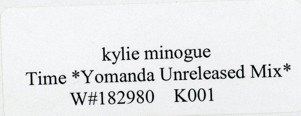 Kylie Minogue vs Unknown Artist : Time (12", S/Sided, Promo, Unofficial, W/Lbl)