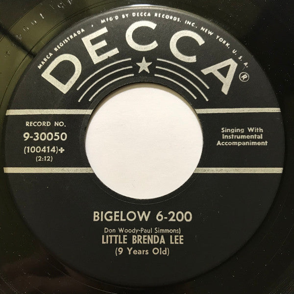 Brenda Lee : Jambalaya (On The Bayou) / Bigelow 6-200 (7", Single, Glo)