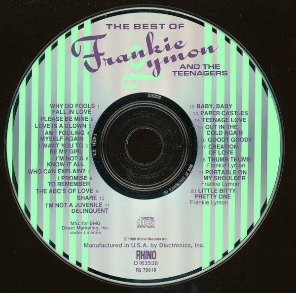 Frankie Lymon & The Teenagers : The Best of Frankie Lymon & the Teenagers (CD, Comp, Club, BMG)