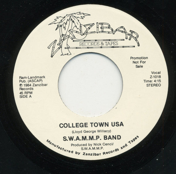 S.W.A.M.M.P. Band : College Town USA (7", Single, Promo)