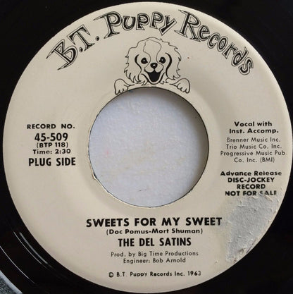 The Del-Satins : Sweets For My Sweet / A Girl Named Arlene (7", Promo)