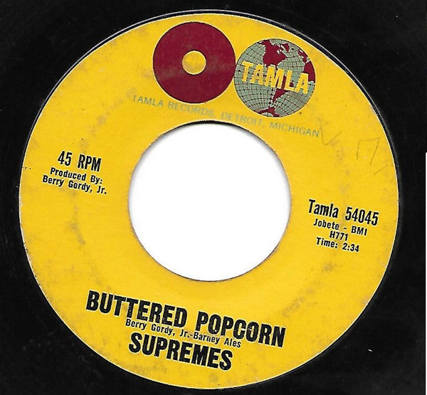 The Supremes : Buttered Popcorn / Who's Loving You (7", Single, Styrene)