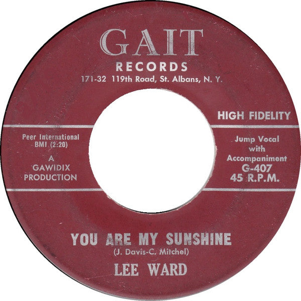 Lee Ward (3) : The Defense Rest / You Are My Sunshine (7", Mono)