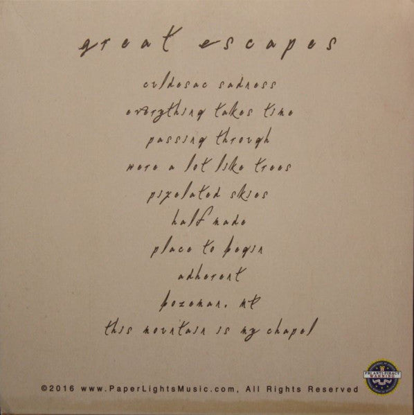 Paper Lights : Great Escapes (LP, Album)