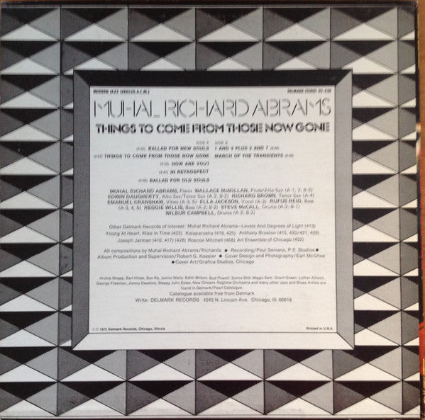 Muhal Richard Abrams : Things To Come From Those Now Gone (LP, Album)