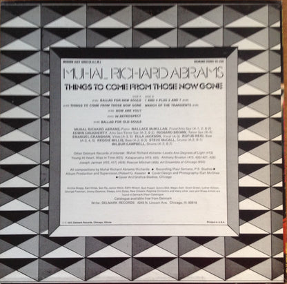 Muhal Richard Abrams : Things To Come From Those Now Gone (LP, Album)