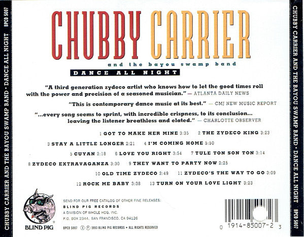 Chubby Carrier & The Bayou Swamp Band : Dance All Night (CD, Album)