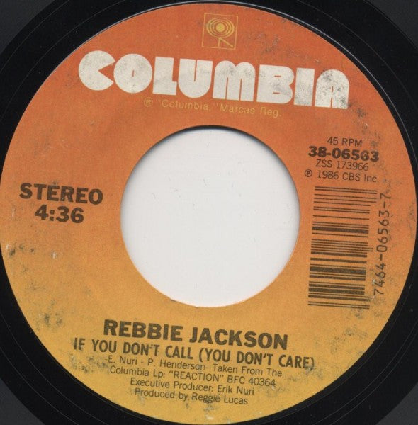 Rebbie Jackson With Robin Zander : You Send The Rain Away / If You Don't Call (You Don't Care) (7", Single, Styrene, Ter)