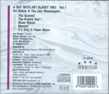 Art Blakey & The Jazz Messengers : A Day With Art Blakey 1961 • Vol. 1 (CD, Album, RE)