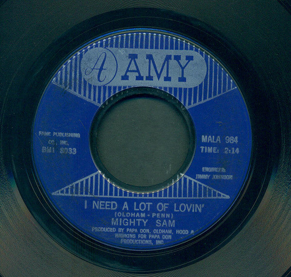 Mighty Sam : Talk To Me, Talk To Me / I Need Alot Of Lovin (7", Single, Sty)