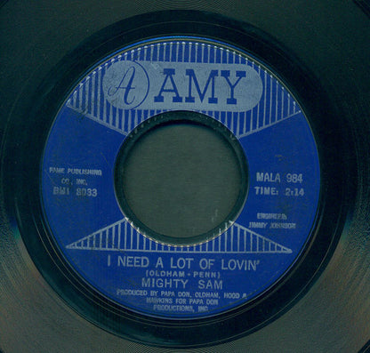Mighty Sam : Talk To Me, Talk To Me / I Need Alot Of Lovin (7", Single, Sty)