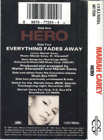 Mariah Carey : Hero (Cass, Single)