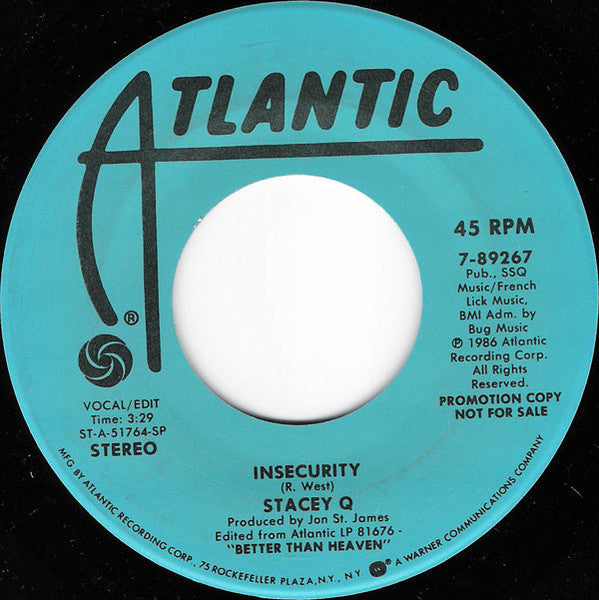 Stacey Q : Insecurity (7", Promo)