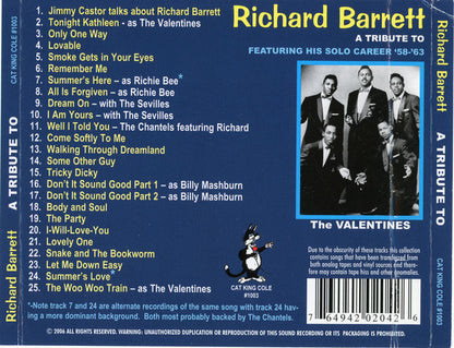 Richard Barrett (5) : A Tribute To (CD, Comp)
