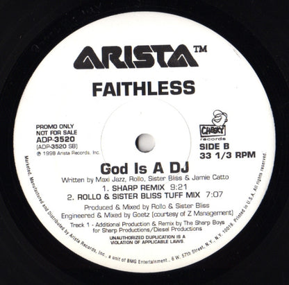 Faithless : God Is A DJ (12", Promo)