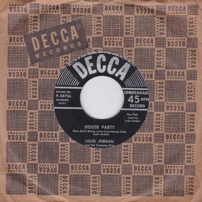 Louis Jordan And His Tympany Five : House Party (7", Single)