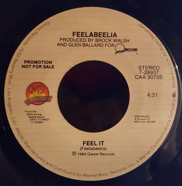 Feelabeelia : Feel It (7", Single, Promo, Styrene)