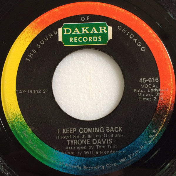 Tyrone Davis : Turn Back The Hands Of Time / I Keep Coming Back (7", Single, SP )
