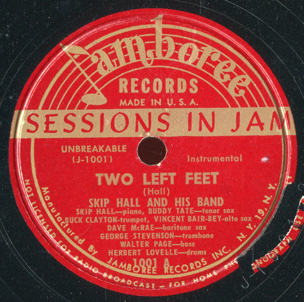 Skip Hall and His Band : Two Left Feet / Skip A Page (Shellac, 10")
