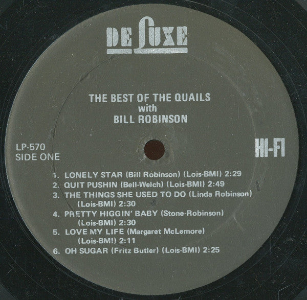 Bill Robinson And The Quails : Sing Their Greatest Hits (LP, Comp)