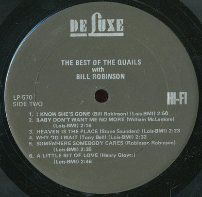 Bill Robinson And The Quails : Sing Their Greatest Hits (LP, Comp)