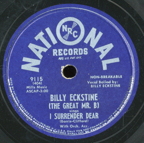 Billy Eckstine : I Surrender Dear / Our Love (10")