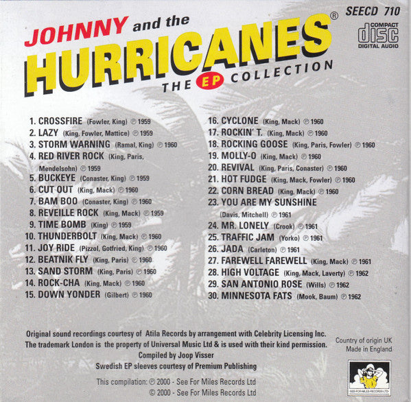 Johnny And The Hurricanes : The EP Collection (CD, Comp)