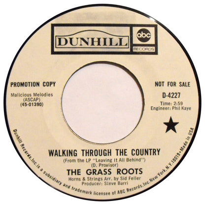 The Grass Roots : Walking Through The Country / Truck Drivin' Man (7", Single, Promo, Styrene)