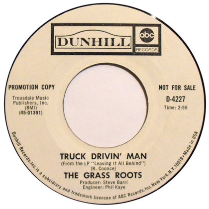 The Grass Roots : Walking Through The Country / Truck Drivin' Man (7", Single, Promo, Styrene)