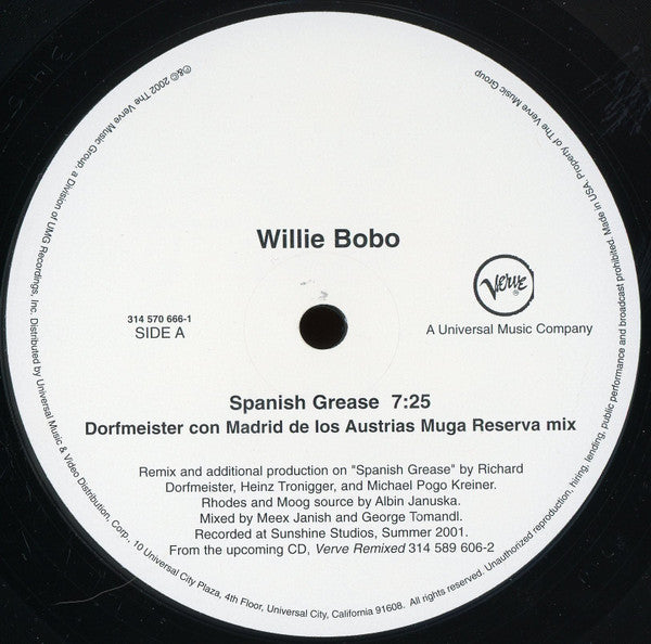 Willie Bobo : Spanish Grease (12")