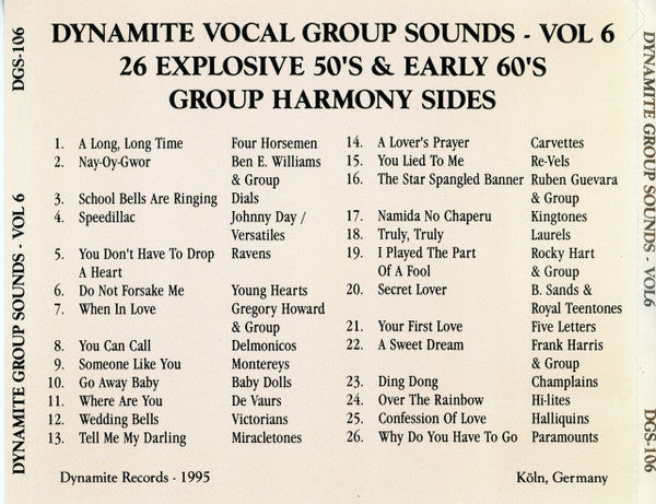 Various : Dynamite Vocal Group Sounds Vol. 6 : 26 Explosive Group Harmony Sides! (CD, Comp)