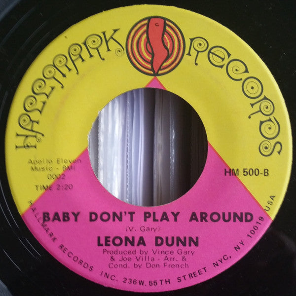 Leona Dunn : Our Songs Of Love / Baby Don't Play Around (7", Single)
