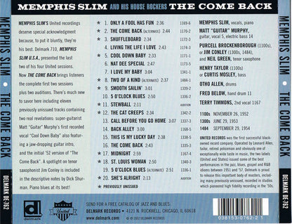 Memphis Slim And The House Rockers With Matt Murphy : The Come Back (CD, Comp)