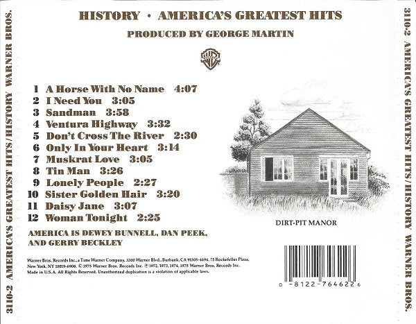 America (2) : History · America's Greatest Hits (CD, Comp, RE)