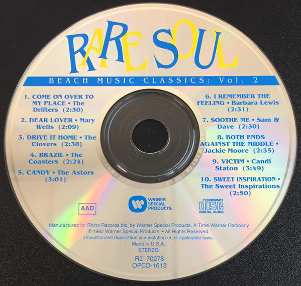 Various : Rare Soul: Beach Music Classics Vol. 2 (CD, Comp)