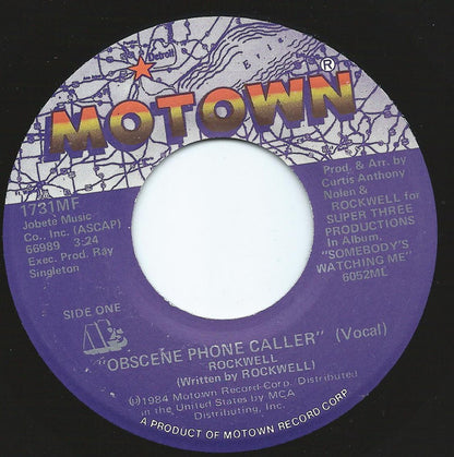 Rockwell : Obscene Phone Caller (7", Single)