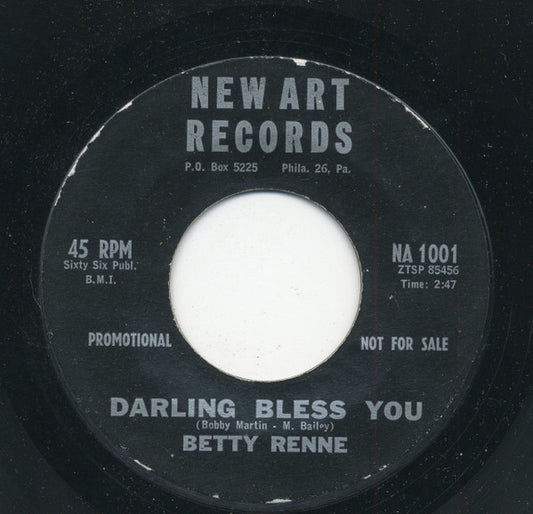 Betty Renne : Bye Bye Baby / Darling Bless You (7", Promo, Styrene)