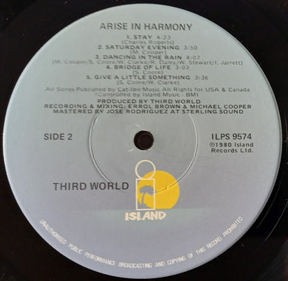 Third World : Arise In Harmony (LP, Album, Jac)