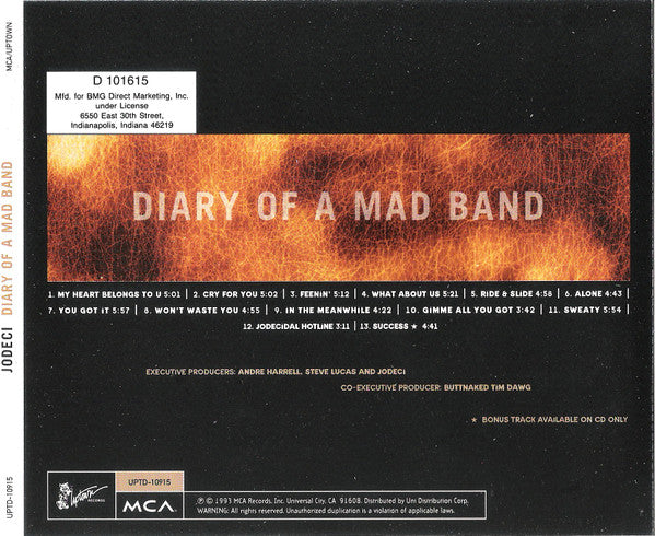 Jodeci : Diary Of A Mad Band (CD, Album, Club)