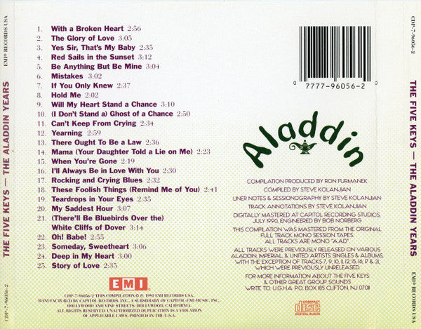 The Five Keys : The Aladdin Years (CD, Comp)