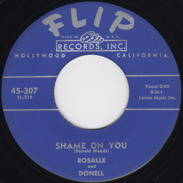 Rosalle & Donell : Shame On You / Beginning Of Our Love (7")