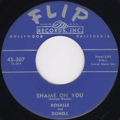 Rosalle & Donell : Shame On You / Beginning Of Our Love (7")