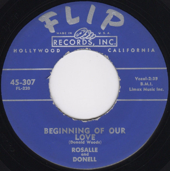 Rosalle & Donell : Shame On You / Beginning Of Our Love (7")