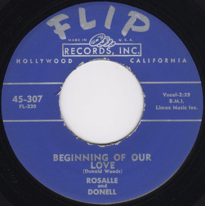 Rosalle & Donell : Shame On You / Beginning Of Our Love (7")