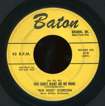 Mike Gordon (3) : Walkin', Slippin', And Slidin' / (Ho Ho Ho) You Don't Want Me No More (7")