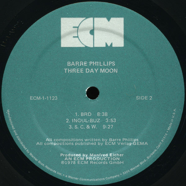 Barre Phillips : Three Day Moon (LP, Album)