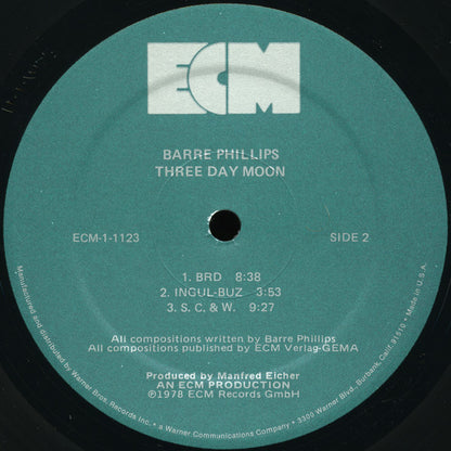 Barre Phillips : Three Day Moon (LP, Album)