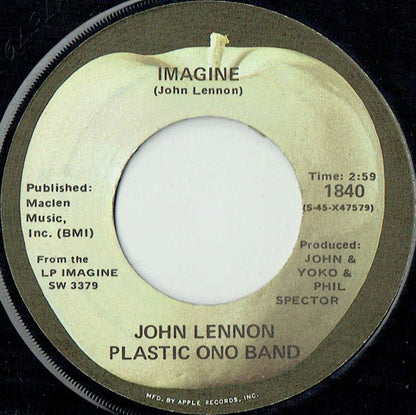 John Lennon, The Plastic Ono Band : Imagine (7", Single, Win)